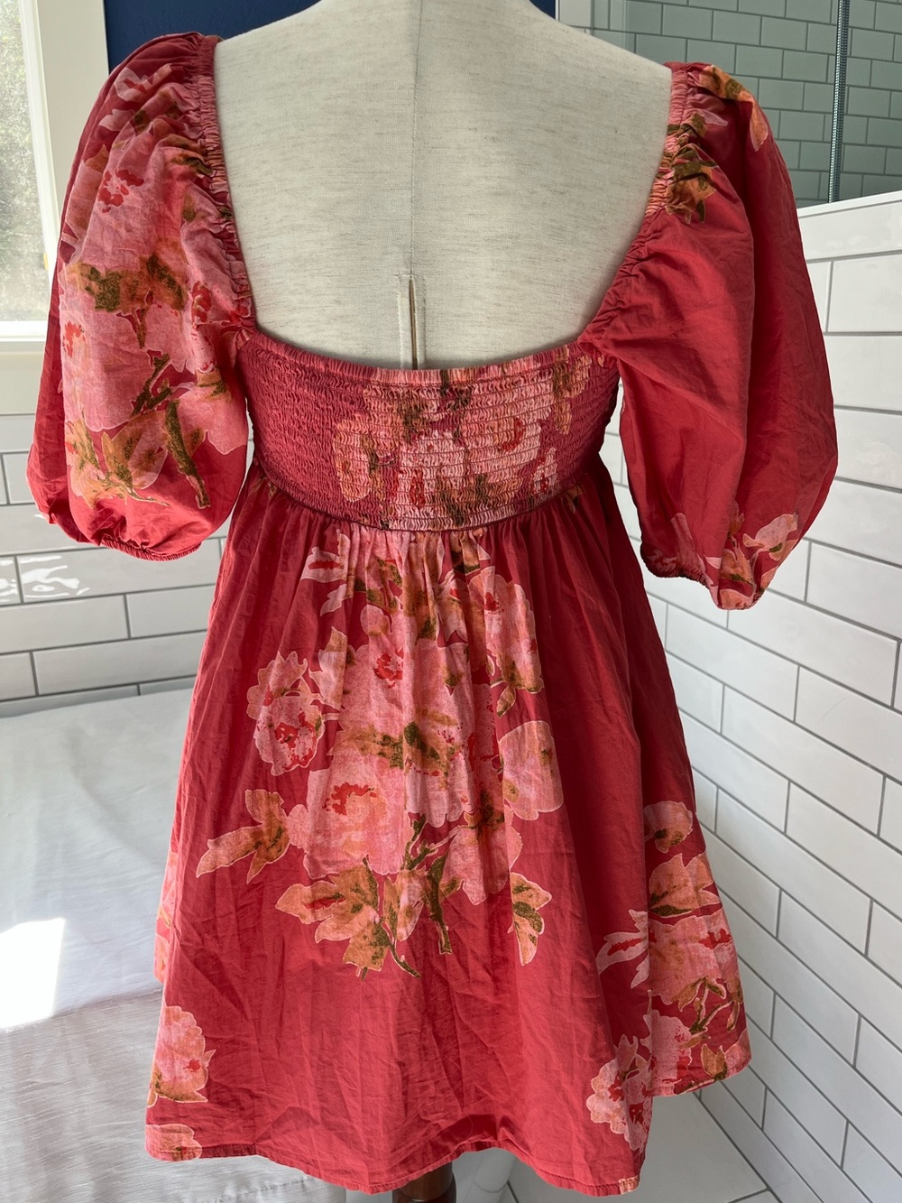 Free People Peony Babydoll Puff Sleeve Dress in Peony - Picture 5 of 5